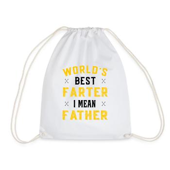 Vatertag - Worlds best Farter I mean Farther - Turnbeutel - Weiß - Vorne