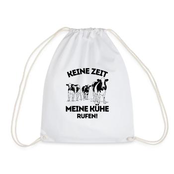 Kühe Kuh Schädel Oberteil Landwirtschaft Geschenke - Turnbeutel - Weiß - Vorne