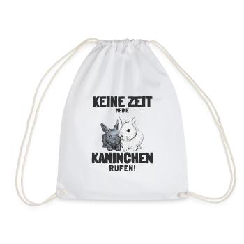 Zwergkaninchen Kaninchen Häschen Haustier Geschenk - Turnbeutel - Weiß - Vorne