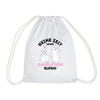 Zwergkaninchen Kaninchen Häschen Haustier Geschenk - Turnbeutel - Weiß - Vorne