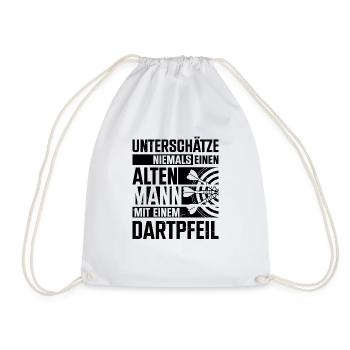 Dartspieler Dartpfeil Dartscheibe Dart Geschenk - Turnbeutel - Weiß - Vorne