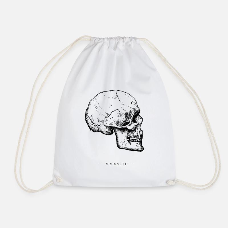 Skull bone 2018 anatomy - Drawstring Bag - white