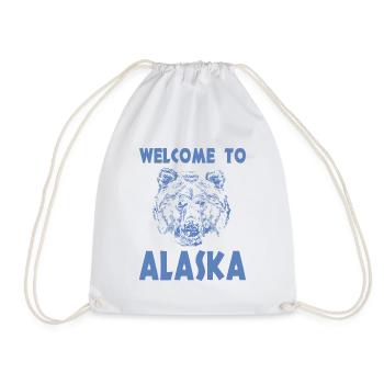 Welcome to Alaska - Drawstring Bag - white - Front