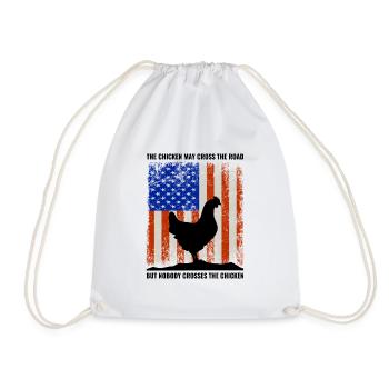 4. Juli Amerikanische Flagge USA Chicken Lover Farmer - Turnbeutel - Weiß - Vorne