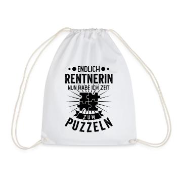 Ruhestand | Rentner | Rente | Puzzle | Geschenk - Turnbeutel - Weiß - Vorne