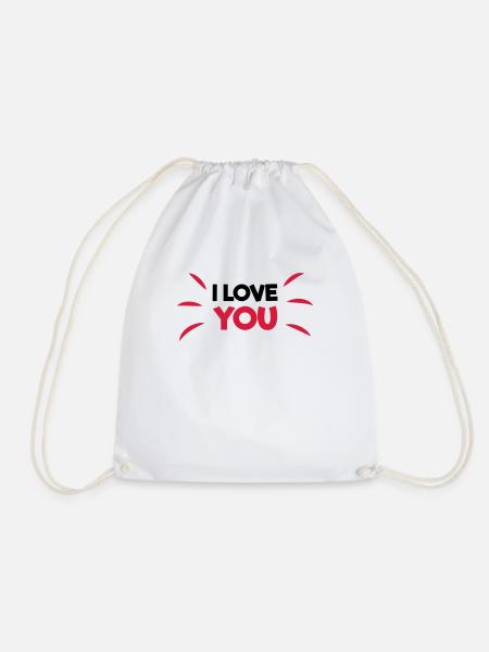 I love you - Turnbeutel - Weiß