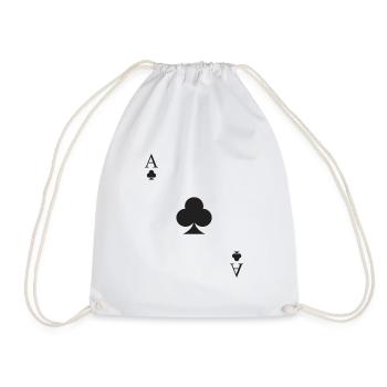Card game cross ace - Drawstring Bag - white - Front