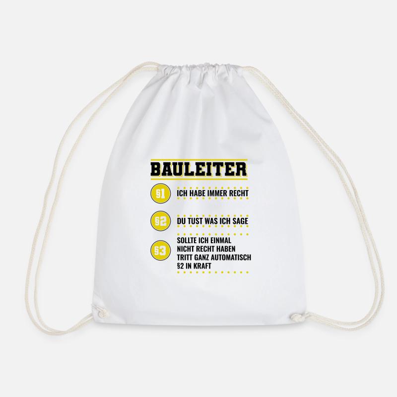 Bauleiter | Lustiges Bauleiter Geschenk - Turnbeutel - Weiß