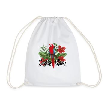 White parrot from Costa Rica - Drawstring Bag - white - Front