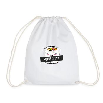 Funny White Japanese Sushi - Drawstring Bag - white - Front