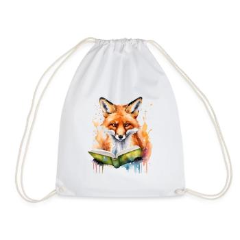 Livre de lecture renard imprimé de conception animale colorée - Sac de sport léger - blanc - Devant