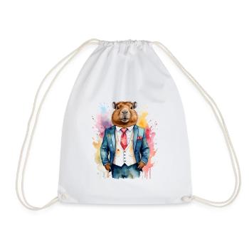 Costume Capybara Capy Imprimé Animal Coloré - Sac de sport léger - blanc - Devant