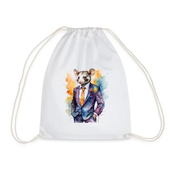 Costume Opossum Imprimé Animal Design Coloré - Sac de sport léger - blanc - Devant