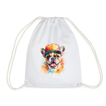 Casquette Bouledogue Français Snapback Frenchie Dog - Sac de sport léger - blanc - Devant