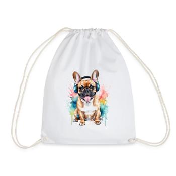 Casque Bouledogue Français Frenchie Dog - Sac de sport léger - blanc - Devant