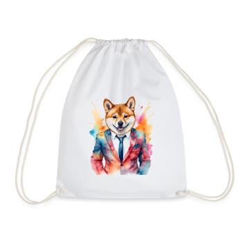 Shiba Inu Costume Chien Coloré Drôle Animal Design Imprimer - Sac de sport léger - blanc - Devant