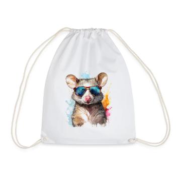 Lunettes de soleil Opossum Imprimé de design animal coloré - Sac de sport léger - blanc - Devant