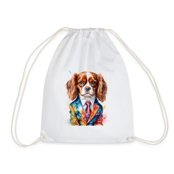 Cavalier King Charles Spaniel Costume Imprimé Chien - Sac de sport léger - blanc - Devant