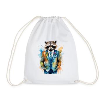 Costume de raton laveur Imprimé de conception d’animaux colorés - Sac de sport léger - blanc - Devant