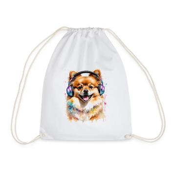 Casque de Poméranie Chien Imprimer - Sac de sport léger - blanc - Devant