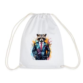 Costume de raton laveur Imprimé de conception d’animaux colorés - Sac de sport léger - blanc - Devant
