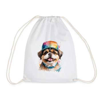Shih Tzu Snapback Cap Chien Drôle Animal Print - Sac de sport léger - blanc - Devant
