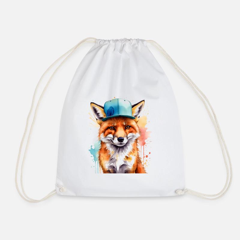 Fuchs Snapback Cap Cool Tier Design Print - Turnbeutel - Weiß