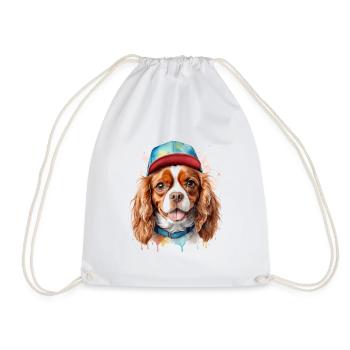 Cavalier King Charles Spaniel Snapback Cap Chien - Sac de sport léger - blanc - Devant