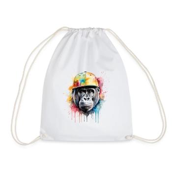 Gorilla Snapback Cap Monkey Cool Animal Design Print - Sac de sport léger - blanc - Devant
