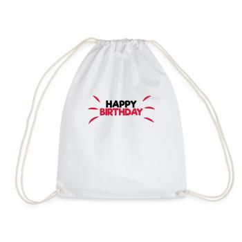 Happy Birthday - Drawstring Bag - white - Front