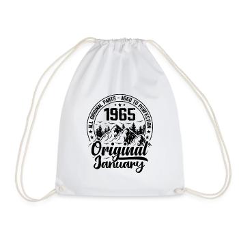 1965 January Original 59 Years Anniversary Gift - Drawstring Bag - white - Front