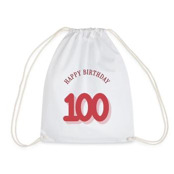 100. 100 JAHRE. 100-JÄHRIGES JUBILÄUM. GEBURTSTAG 100 - Turnbeutel - Weiß - Vorne