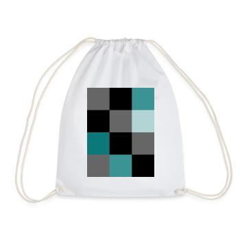 Teal Pixel - Drawstring Bag - white - Front
