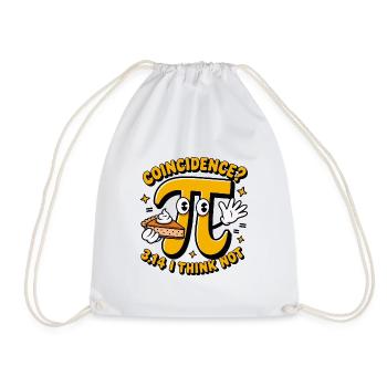 Pi Day Coincidence 3.14 Math Cake Design - Drawstring Bag - white - Front