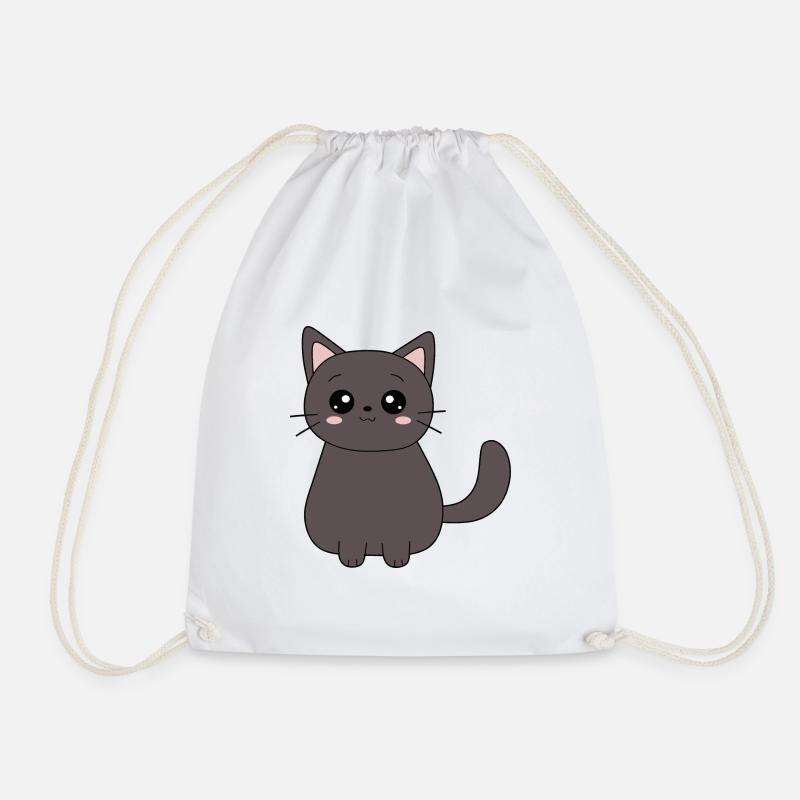 Schwarze Katze Katze Süßes Kätzchen Weihnachtsgeschenk - Turnbeutel - Weiß