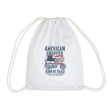 American Chopper Motorcycle Say Motorcyclist - Drawstring Bag - white - Front