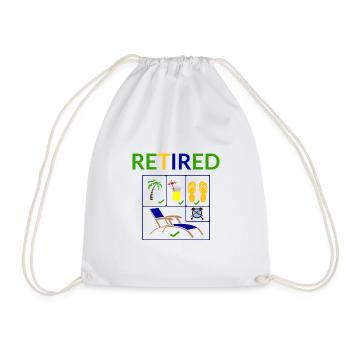 retirement - Drawstring Bag - white - Front