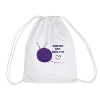 Crochet est mon endroit heureux - Sac de sport léger - blanc - Devant