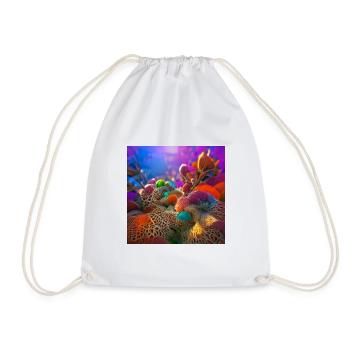 Colorful underwater coral reef - Drawstring Bag - white - Front