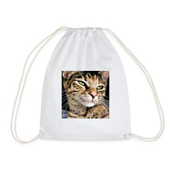 Portrait de chat tabby - Sac de sport léger - blanc - Devant