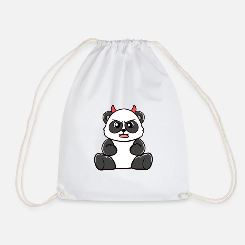 Böser Panda / Pandabär - Turnbeutel - Weiß