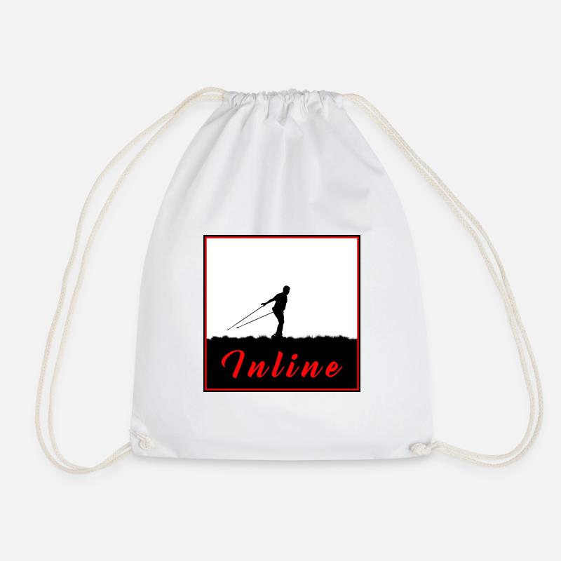 Inliner in summer training in black and white - Drawstring Bag - white