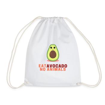 Eat Avocado No Animals - Drawstring Bag - white - Front