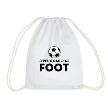 J'peux pas j'ai foot tshirt, pull, casquette - Sac de sport léger - blanc - Devant