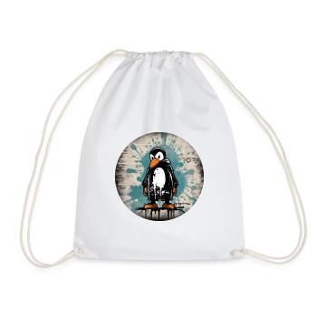 Urban Penguin #1 - Turnbeutel - Weiß - Vorne