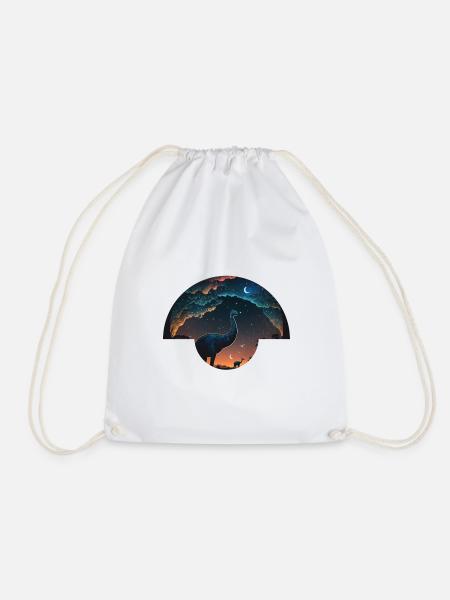 Dino Dream Night #1 - Drawstring Bag - white