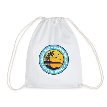 Summer Vibes – Holidays, Palm Trees & Sunset - Drawstring Bag - white - Front
