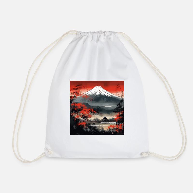 Fascinating peak: Mount Fuji in its glory - Drawstring Bag - white