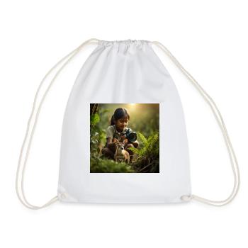 Dear nature, protect the land - Drawstring Bag - white - Front