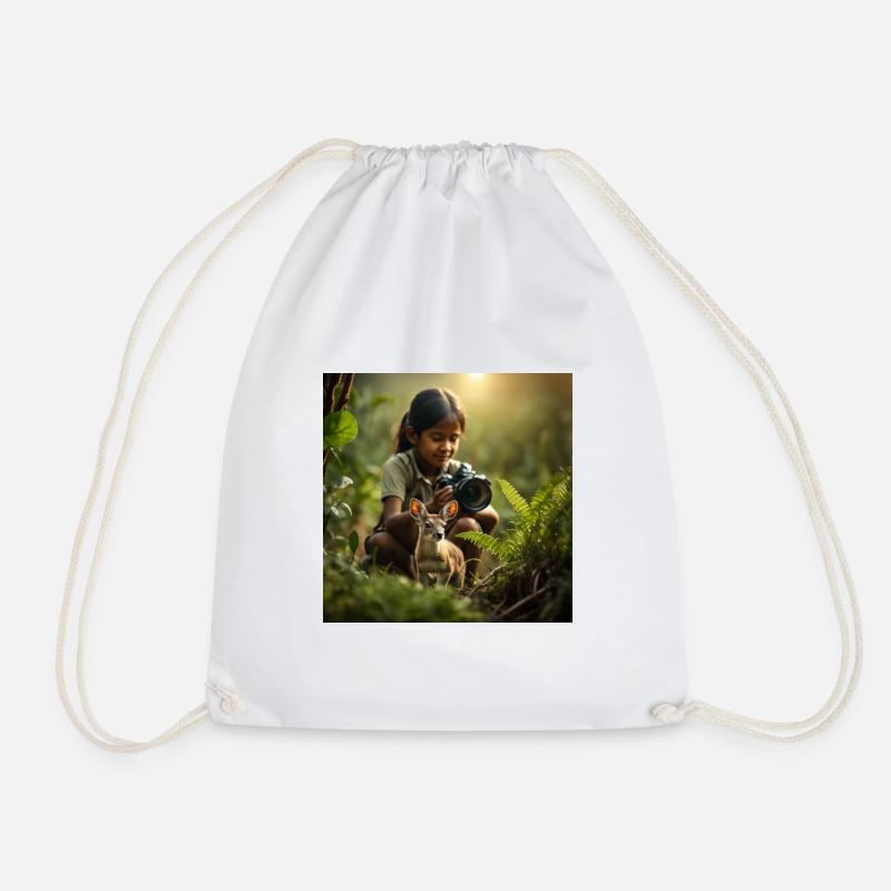 Dear nature, protect the land - Drawstring Bag - white
